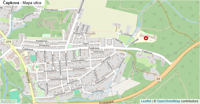 Čapkova - mapa ulice