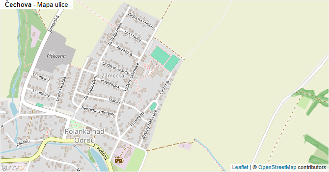 Čechova - mapa ulice
