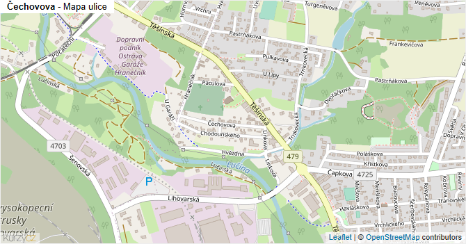 Čechovova - mapa ulice