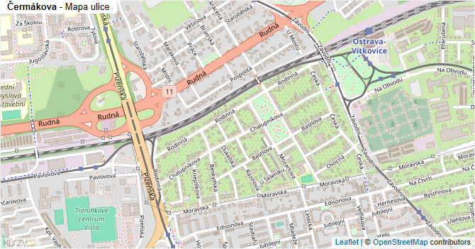 Čermákova - mapa ulice