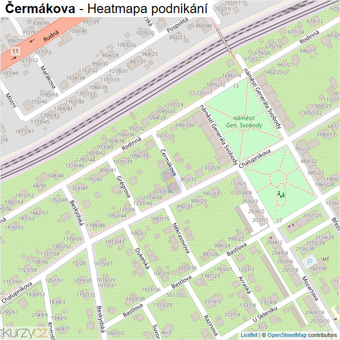 Mapa Čermákova - Firmy v ulici.