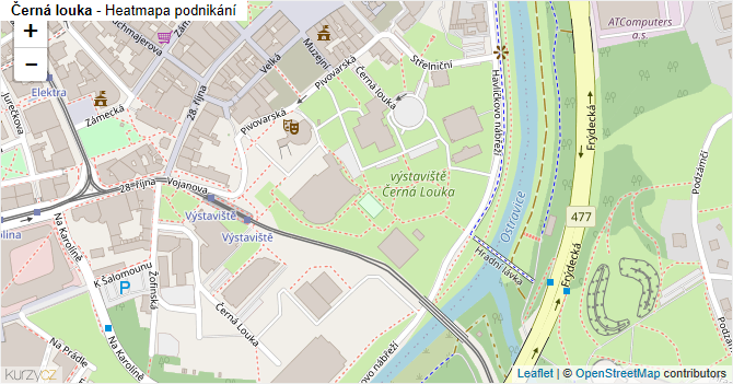 Černá louka - mapa podnikání