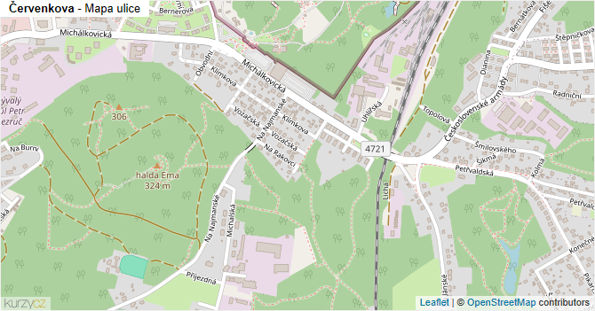 Červenkova - mapa ulice