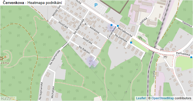 Červenkova - mapa podnikání