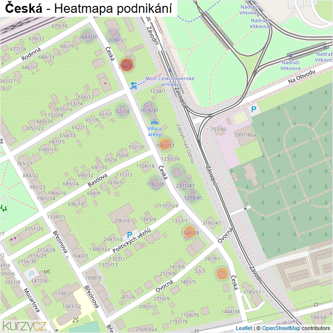 Mapa Česká - Firmy v ulici.