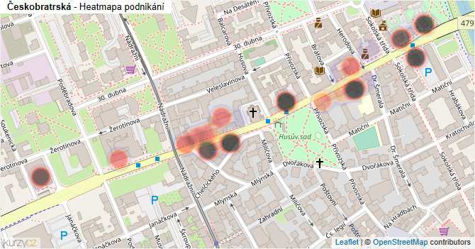 Českobratrská - mapa podnikání