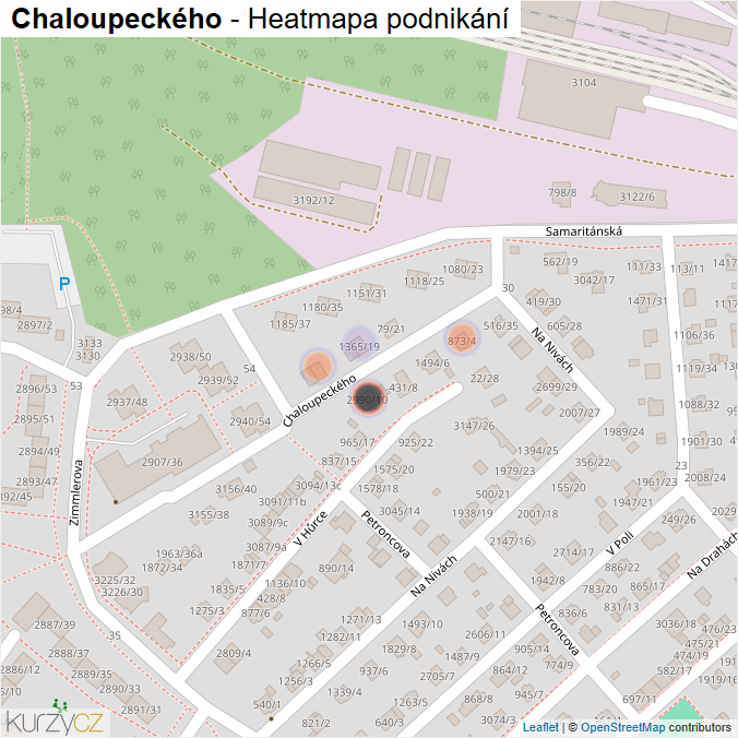 Mapa Chaloupeckého - Firmy v ulici.