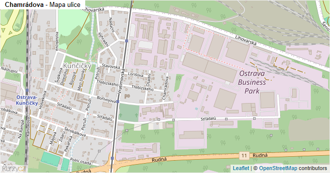 Chamrádova - mapa ulice
