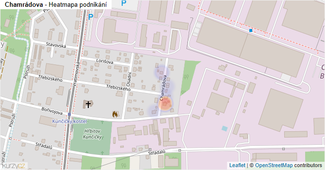 Chamrádova - mapa podnikání