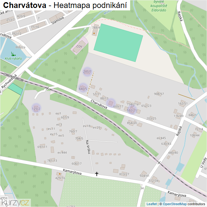 Mapa Charvátova - Firmy v ulici.