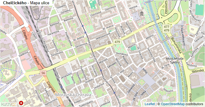 Chelčického - mapa ulice
