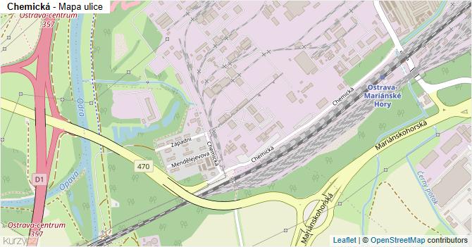 Chemická - mapa ulice