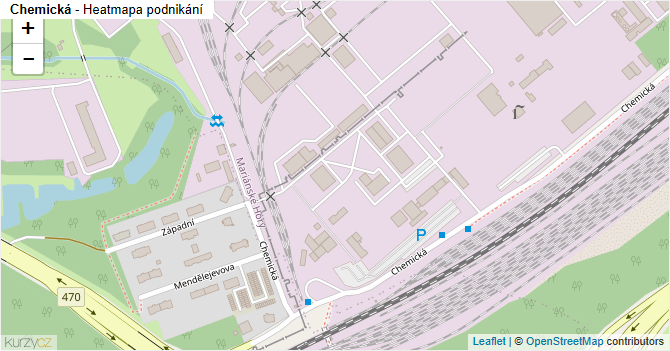 Chemická - mapa podnikání