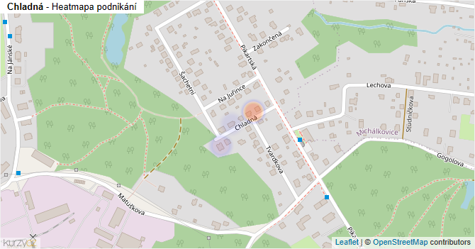 Chladná - mapa podnikání