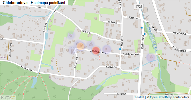 Chleborádova - mapa podnikání