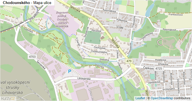 Chodounského - mapa ulice