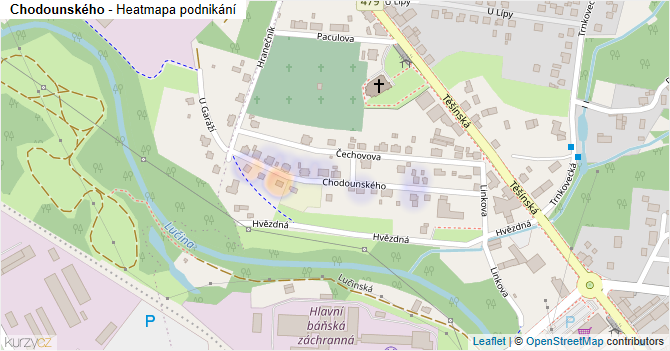 Chodounského - mapa podnikání