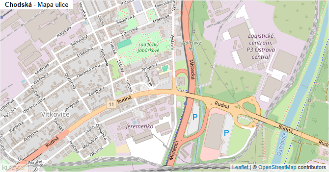 Chodská - mapa ulice