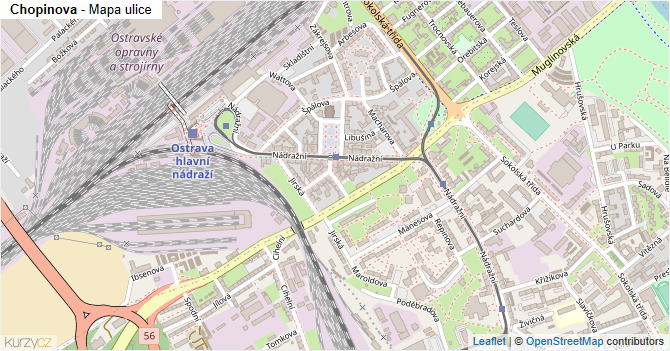 Chopinova - mapa ulice