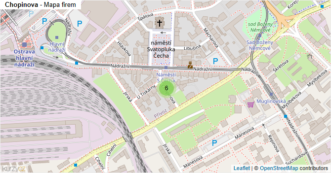 Chopinova - mapa firem