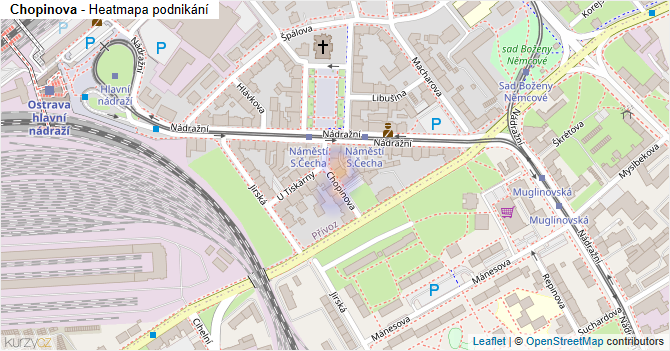 Chopinova - mapa podnikání