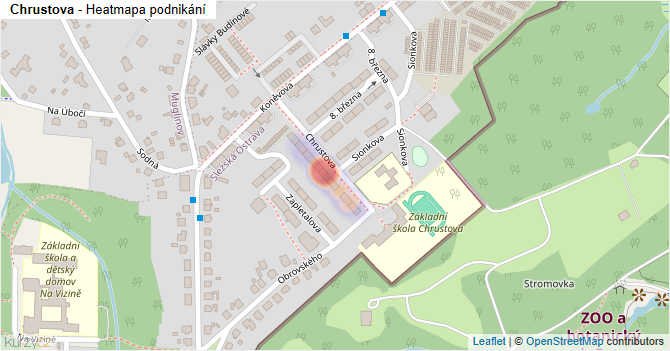 Chrustova - mapa podnikání