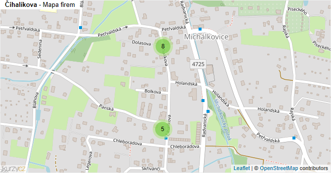Čihalíkova - mapa firem