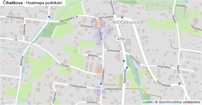 Čihalíkova - mapa podnikání