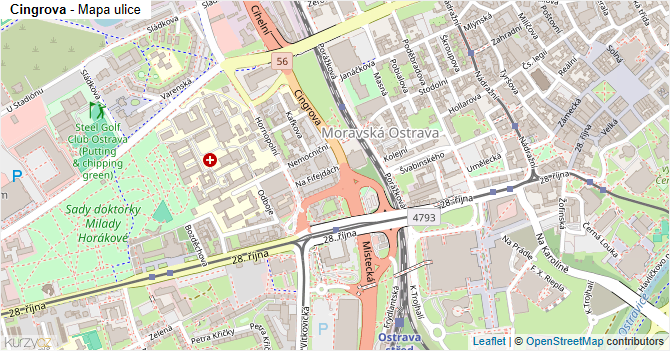 Cingrova - mapa ulice