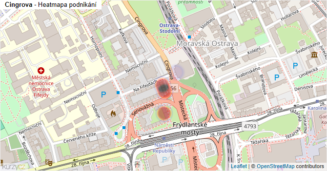 Cingrova - mapa podnikání