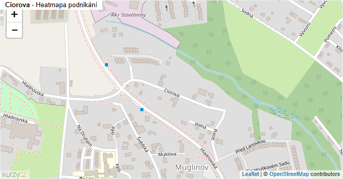 Ciorova - mapa podnikání