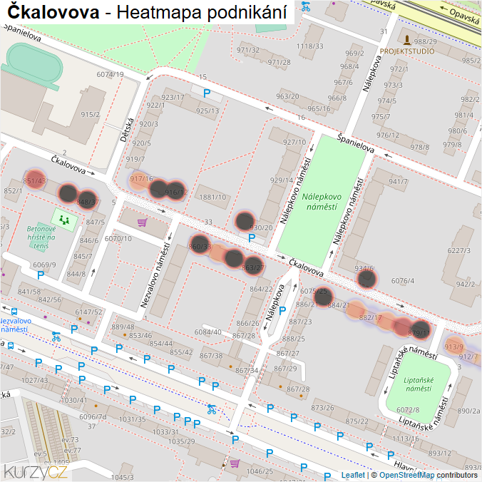 Mapa Čkalovova - Firmy v ulici.