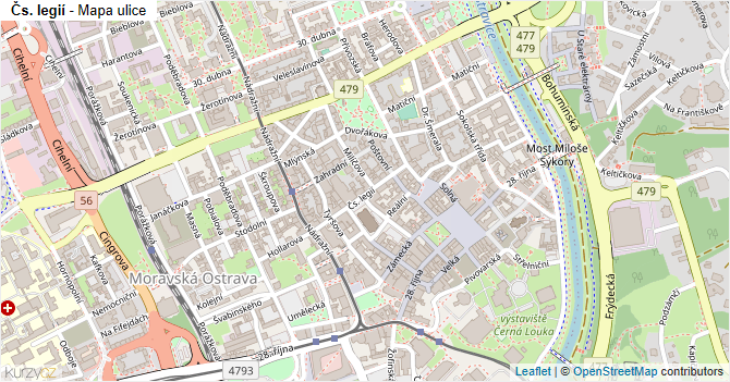Čs. legií - mapa ulice
