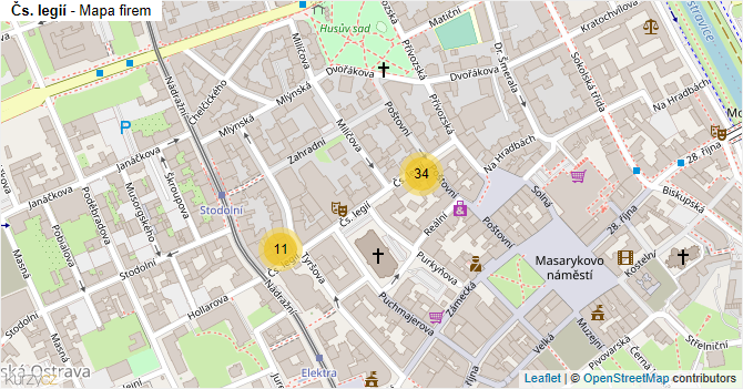 Čs. legií - mapa firem