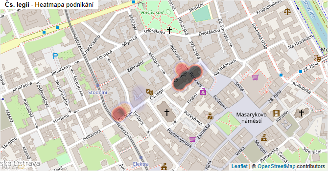 Čs. legií - mapa podnikání