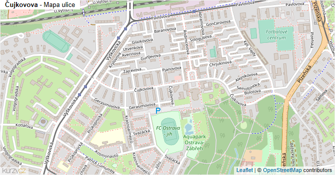Čujkovova - mapa ulice
