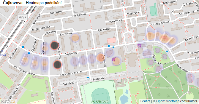 Čujkovova - mapa podnikání