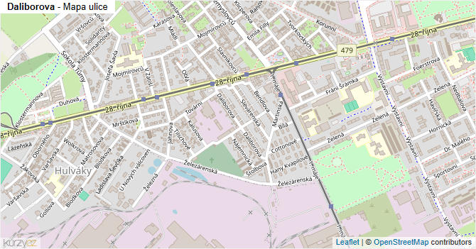 Daliborova - mapa ulice