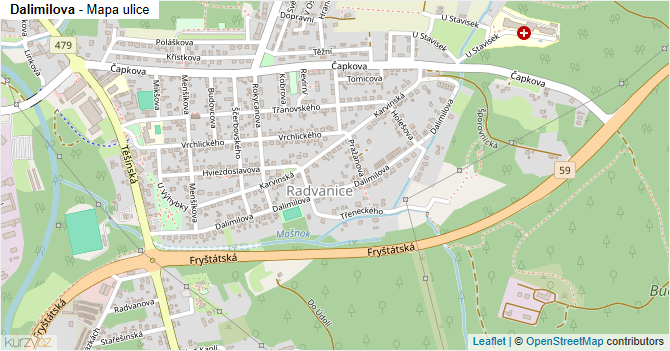 Dalimilova - mapa ulice