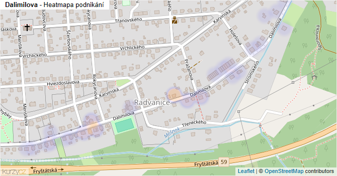 Dalimilova - mapa podnikání