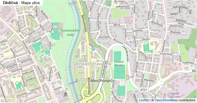 Dědičná - mapa ulice
