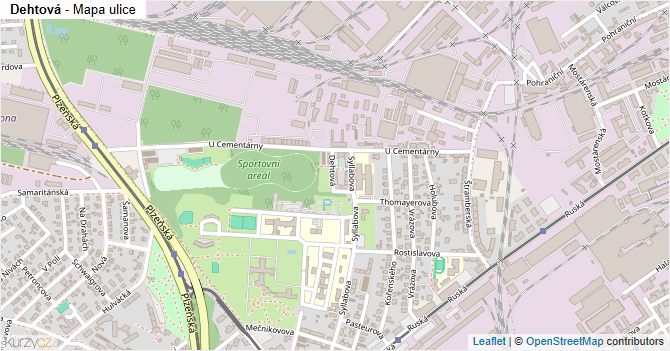 Dehtová - mapa ulice