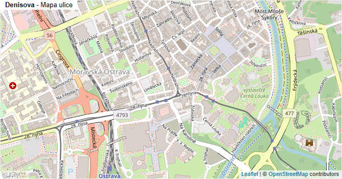 Denisova - mapa ulice