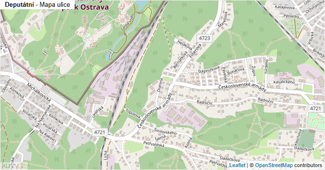 Deputátní - mapa ulice