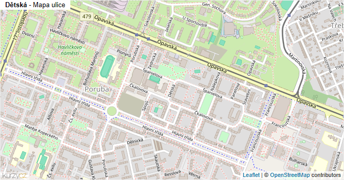 Dětská - mapa ulice