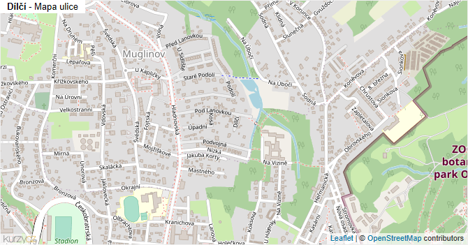 Dílčí - mapa ulice