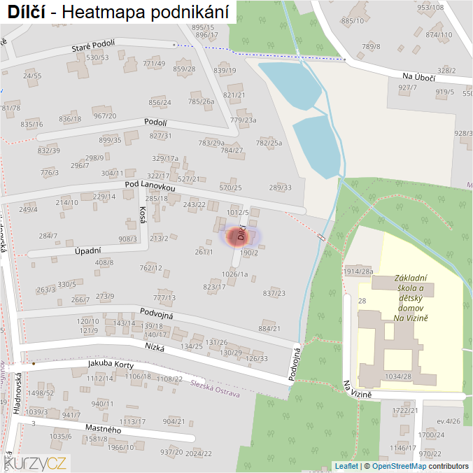 Mapa Dílčí - Firmy v ulici.