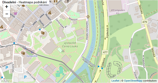 Divadelní - mapa podnikání
