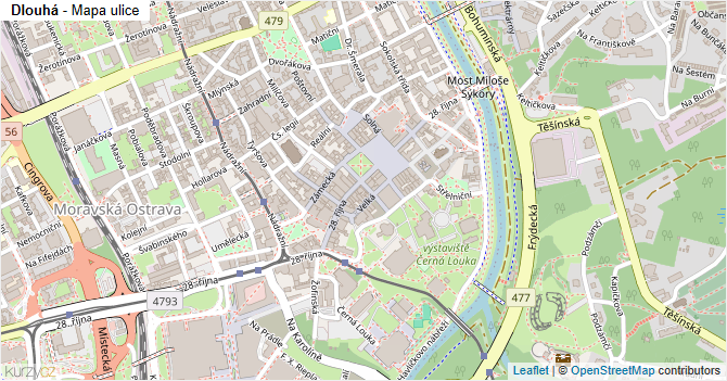 Dlouhá - mapa ulice
