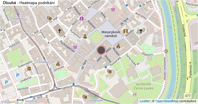 Dlouhá - mapa podnikání